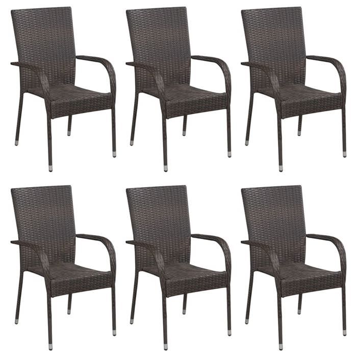 VidaXL Ensemble de Salle à Manger de Jardin 7 pcs Table et Chaises de Repas de Patio Mobilier à Dîner de Terrasse Salon de Jardin