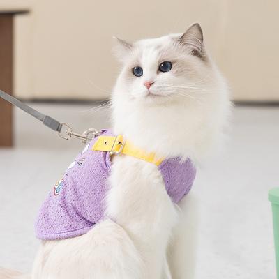 25 Years Old New Spring and Summer Cat Clothes Thin Breathable Slanted Shoulder Vest Medium and Small Dog Than Cat Bear Pet Clothing