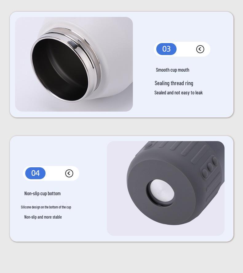 316 Stainless Steel Insulated Women's Sports Water Bottle, Large Capacity, Portable with Carry Rope for Outdoor Activities