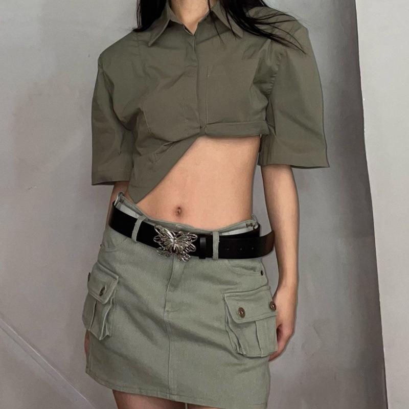 Trendy Punk Millennial Metal Buckle Butterfly Belt In Elegant Silver And Various Hues