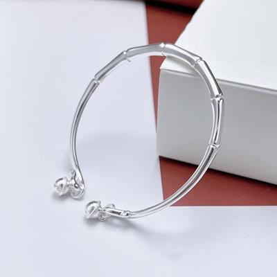 Zuyin 999.9 Bransoletka z dzwoneczkiem Węzeł Bambusowy Damska Kwiat Młodzież Srebro Próby Bransoletka Solidna Personalizowana Bransoletka Outlander