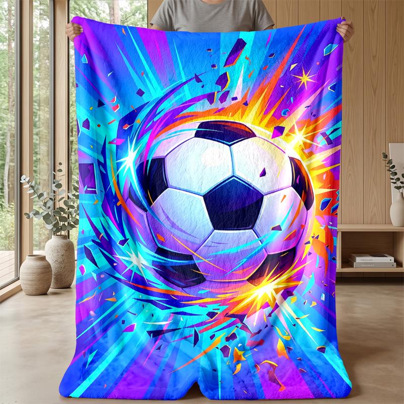 Soccer Ball Explosion 2 Theme blanket Lightweight Warm Flannel Blanket Decorative Throw Blanket for Home Decoration