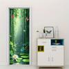 2pcs Bamboo Forest Deep Wall Stickers Natural Scenery Bedroom Living Room Entrance Decoration Stickers Self-adhesive Waterproof