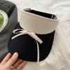 Wide Brim Bow Sun Hat Anti-UV Bowknot Visor Cap Simple Empty Top Cap  Holiday