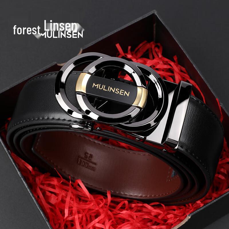 Мужской ремень MULINSEN из натуральной кожи с автозастежкой 110cm