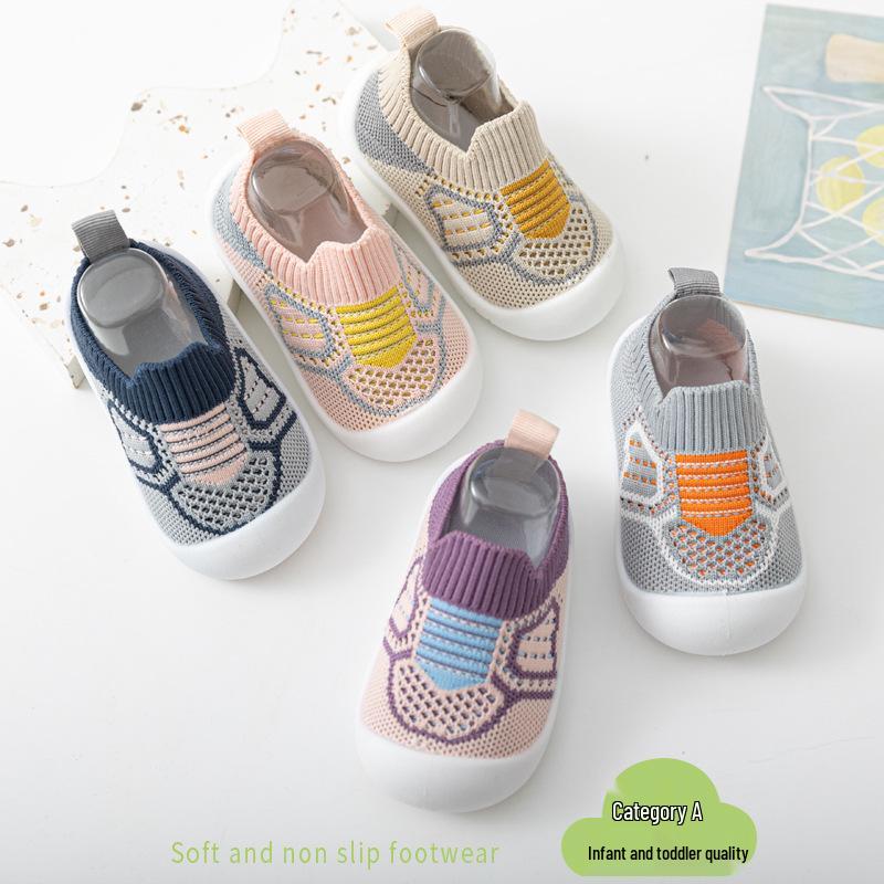 Soft Sole Non-Slip Breathable Sock Shoes for Baby Toddlers - Slip-On Design for Boys & Girls, Perfect for Spring & Summer