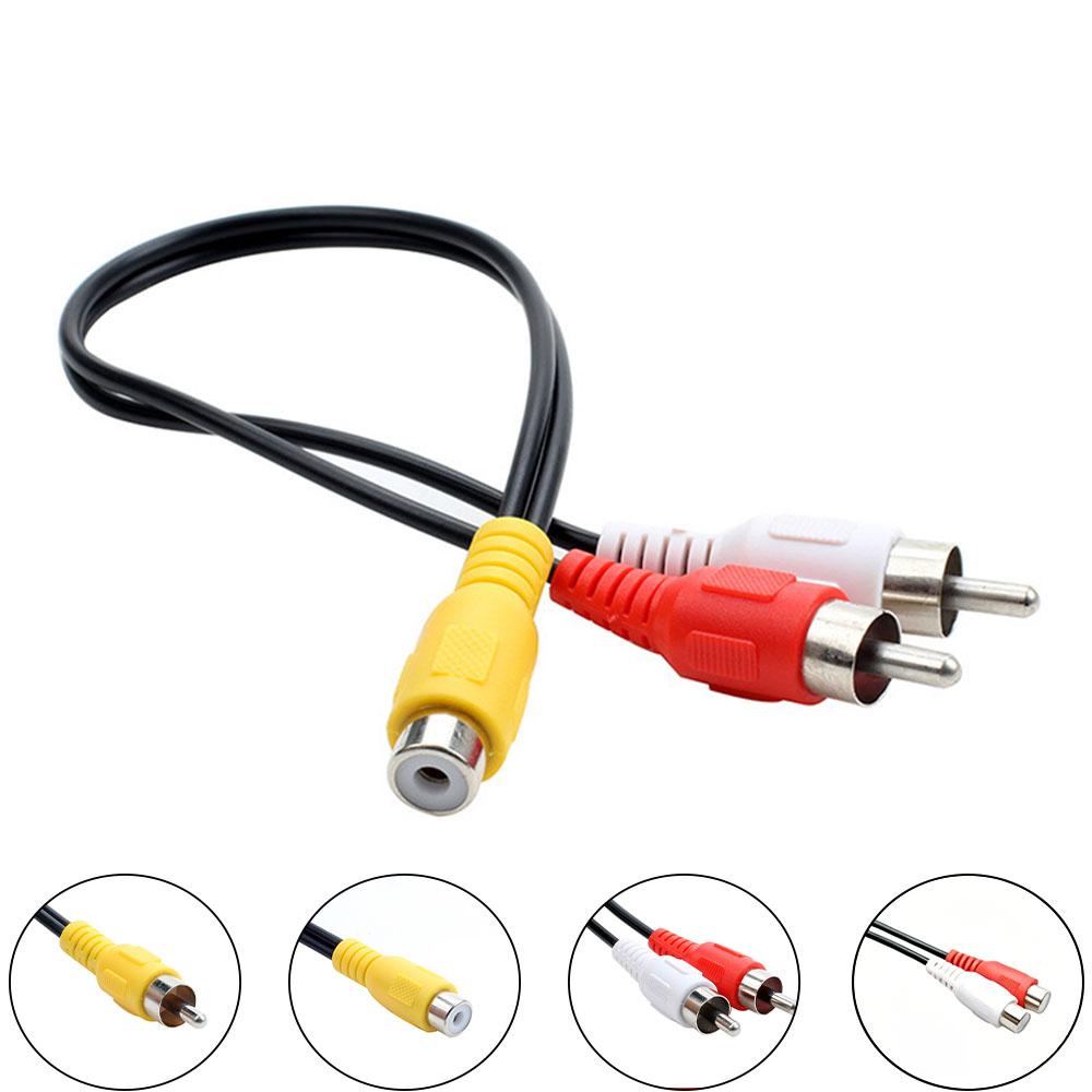 0.25m RCA Y Splitter Male To Dual Female Audio Video Adapter Cord For Car Reverse Camera TV Amplifier DVD Player Phono Cable
