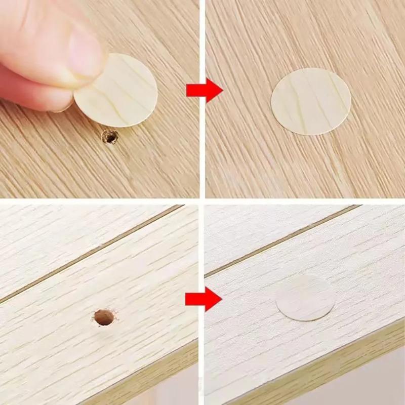 Möbelschraubenloch-Aufkleber 3-in-1 Selbstklebende Dichtungs-Staubschutz-Abdeckungen Modell-Lochabdeckungen für Schränke Kleiderschränke Schreibtische
