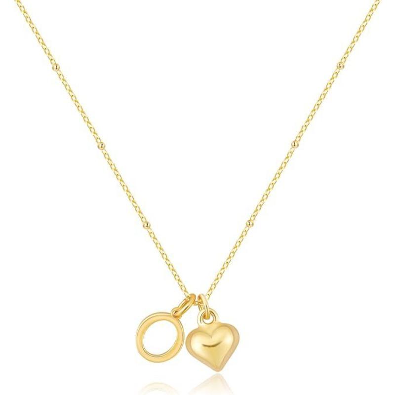 Fashion Luxurious Style 26 Letter Heart Necklace - Gold Plated - Simple and Versatile Women's Necklace