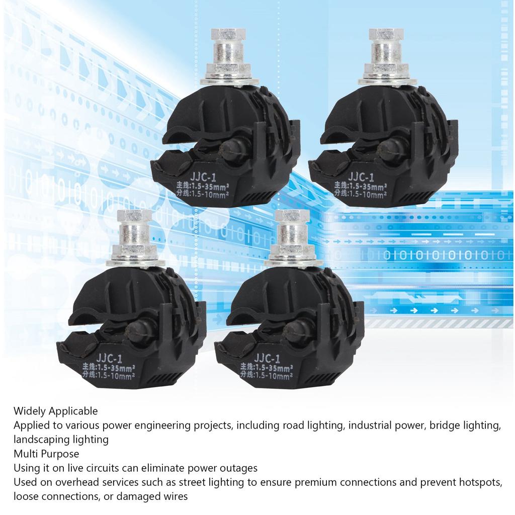 Insulation Piercing Connector 5 Pcs 1KV No Peeling Piercing Clamp High Low Voltage Cable Splitter Main Branch Line Connector