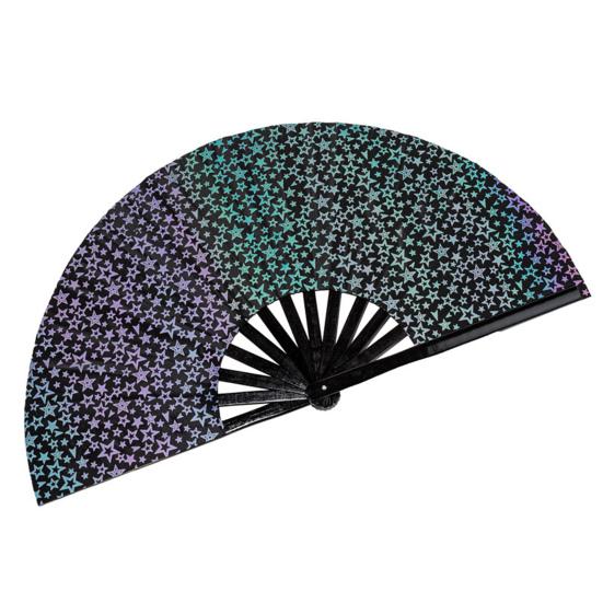 Folding Fan Portable Lightweight Decorative Bamboo Frame Reflective Butterfly Performance Hand Fan Party Decor