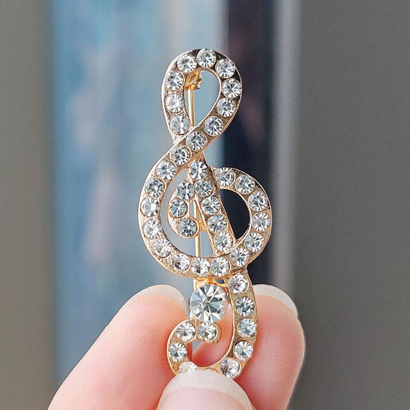Creative Personality Beating Music Note Brooch Design Sense Suit Corsage Cardigan Accessories Exquisite Niche Pin Collar Pin Women