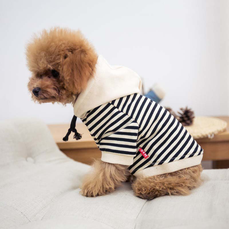 Autumn Winter Pet Dog Clothes Striped Pet Dog Hoodie French Bulldog Clothing For Dogs Costume Parent-Child Pet Clothes For Dogs