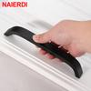 NAIERDI Kitchen Cabinet Knobs Handles Black Furniture Handle for Cabinet Drawer Pulls Aluminum Alloy Handle 96/128/160/192mm