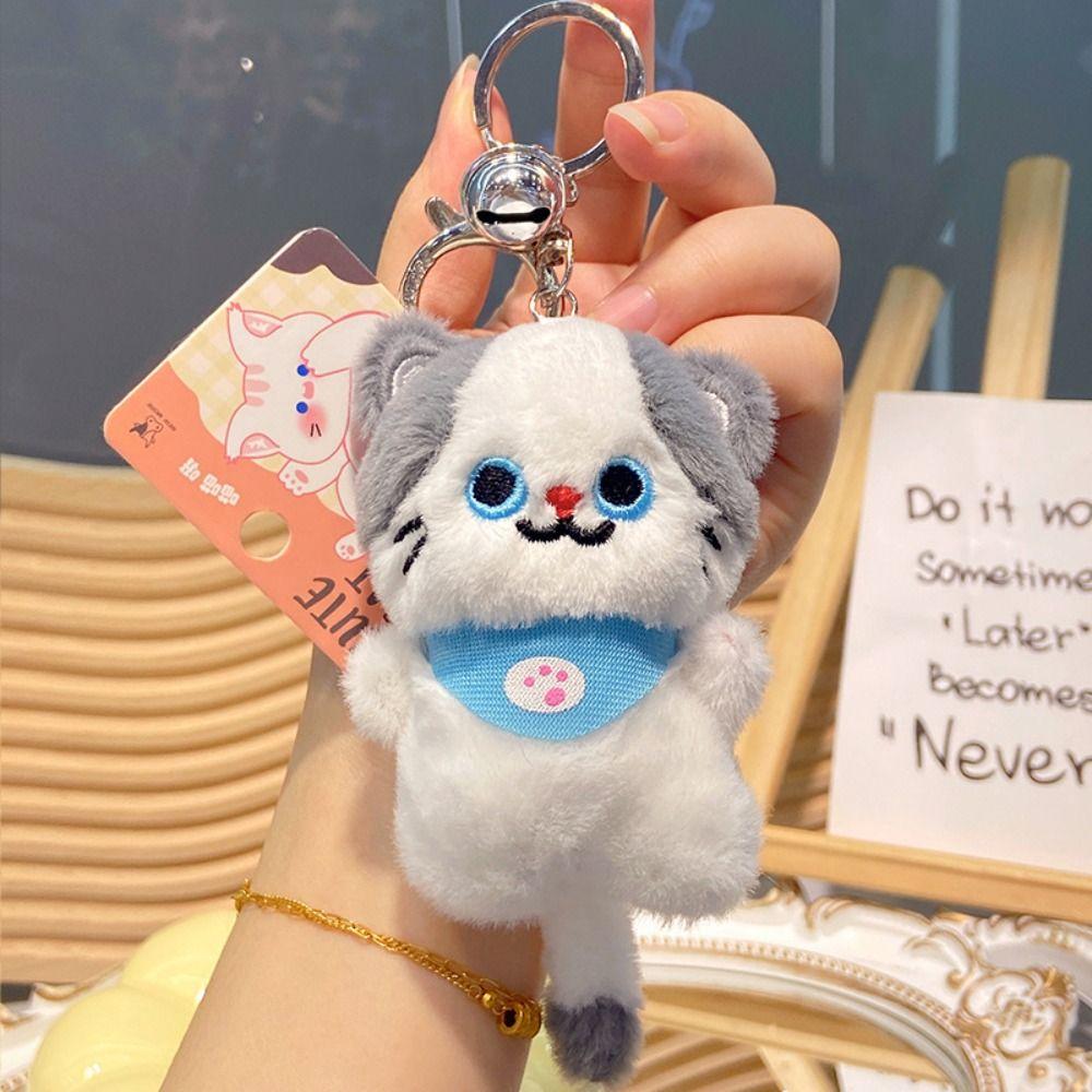 Stuffing Plush Cat Pendant Soft Animal Keychain Cat Plush Doll Keychain  Girl Birthday Gift