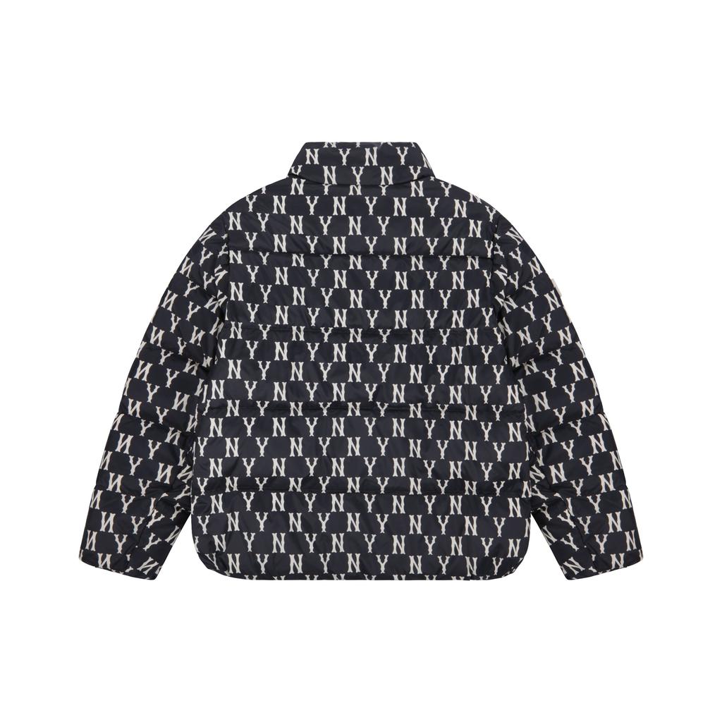 MLB New York Yankees Kleines Logo All Over Print Stehkragen Daunenjacke Kurz Unisex Jacken Schwarz 3ADJM0116-50BKS