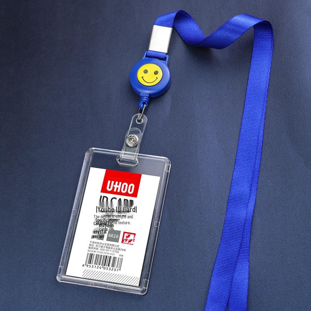 Acrylic Stretchable Badge Holder with Retractable Lanyard for Student or Employee ID Cards