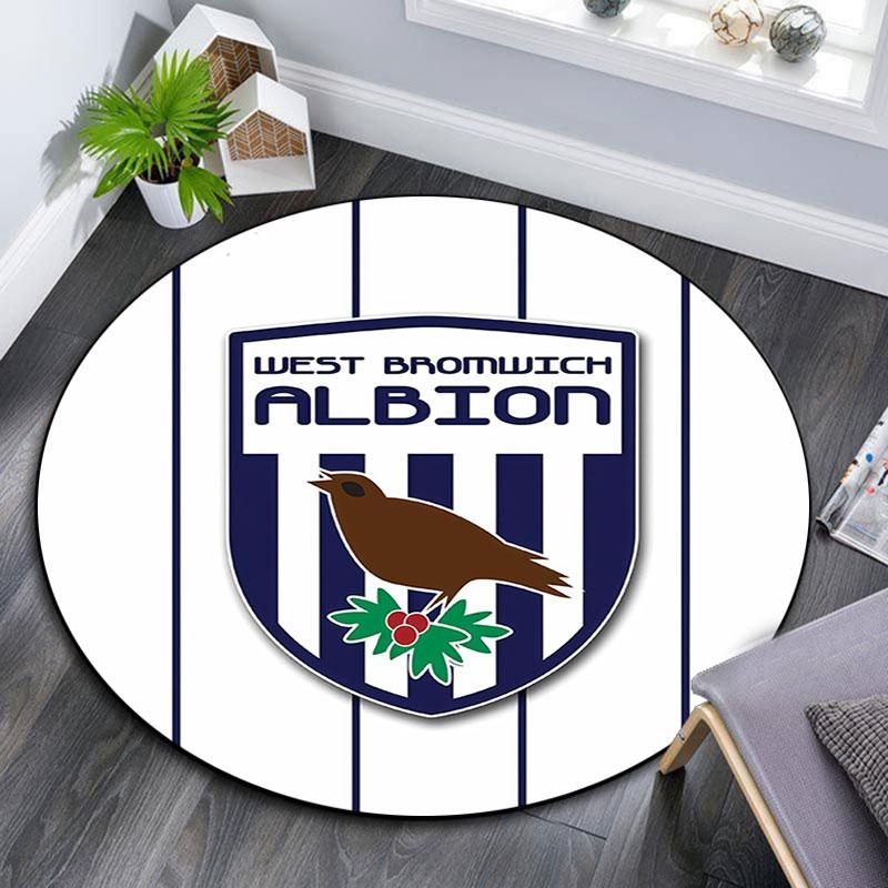 West Brom,Round Area Rug,Carpet Rug for Living Room Bedroom Sofa Playroom Decor,Non-slip Floor Mat
