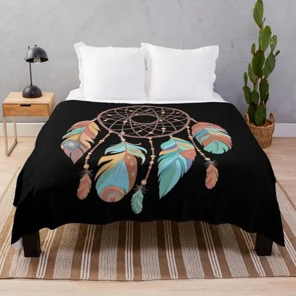 Colorful Dreamcatcher Bohemian Super Soft Fleece Throw Blanket Lightweight All Season Warm King Queen Size Blanket Lightweight