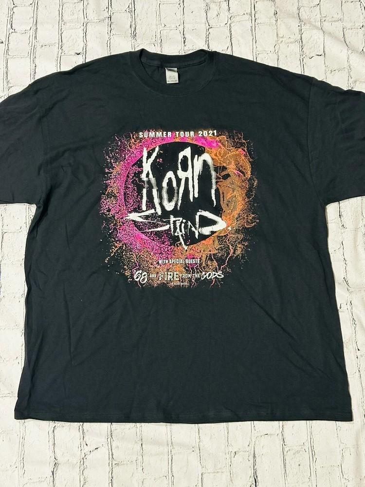 KORN STAIND SUMMER TOUR 2021 TEE SHIRT ADULT SIZE S- 5XL BLACK Unisex T-Shirt XL