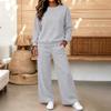Conjunto Casual de Sudadera con Cuello Redondo y Pantalones para Mujer para Otoño Invierno