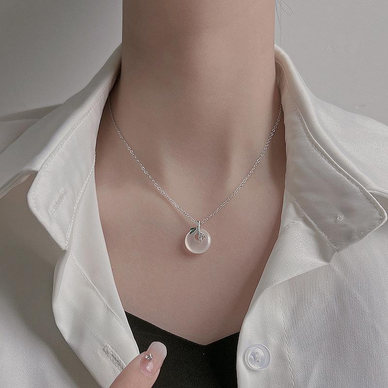 Chalcedony Bamboo Collarbone Chain Female Retro National Style Safety Buckle Pendant Inlaid With Zircon Bamboo "Zhizhu" Necklace Female