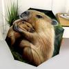 Capybara Themed Travel Umbrella-8 Ribs Automatic Opening and Closing, Portable Folding Design, Compact and Stylish Umbrella Suitable for Out