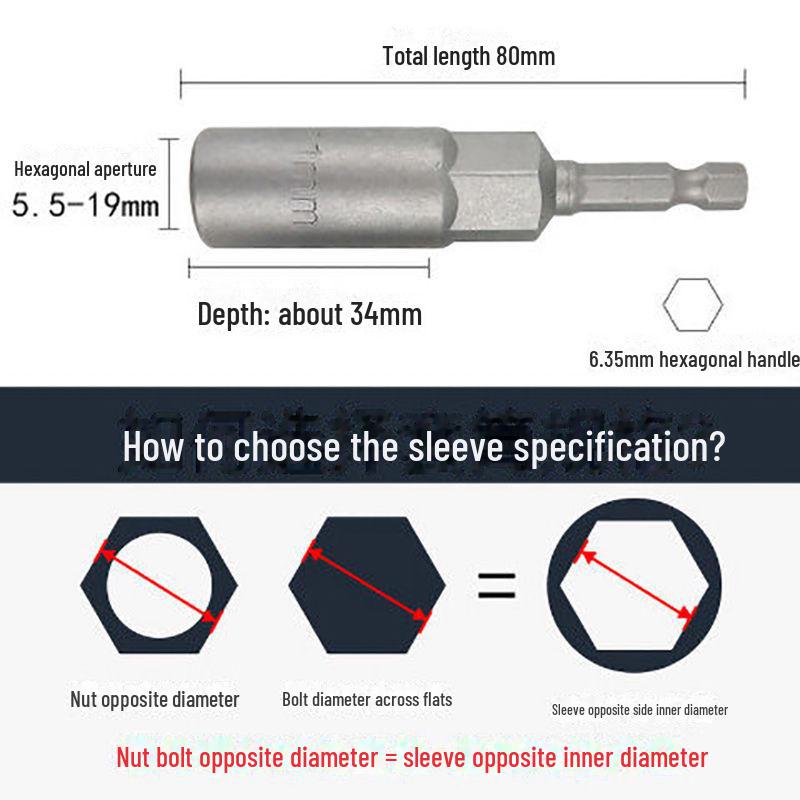 Kawada Electric Hex Wrench & Drill Sleeve Set