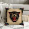 Tattoo Panther  Polyester Cushion Cover For Sofa Office Decorative Reusable Coussincase Pillow Covers Decorative