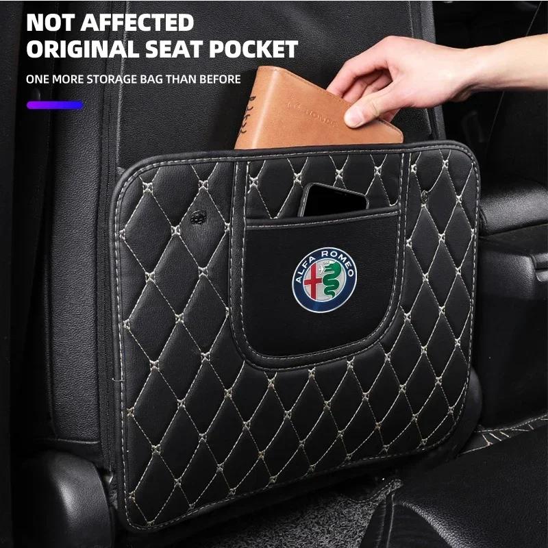 Car Stickers For Alfa Romeo Car Seat Back Anti Kick Pad Leather Scratch Mat For Alfa Romeo 146 147 155 156 159 Stelvio Giulia Gi Zxb894