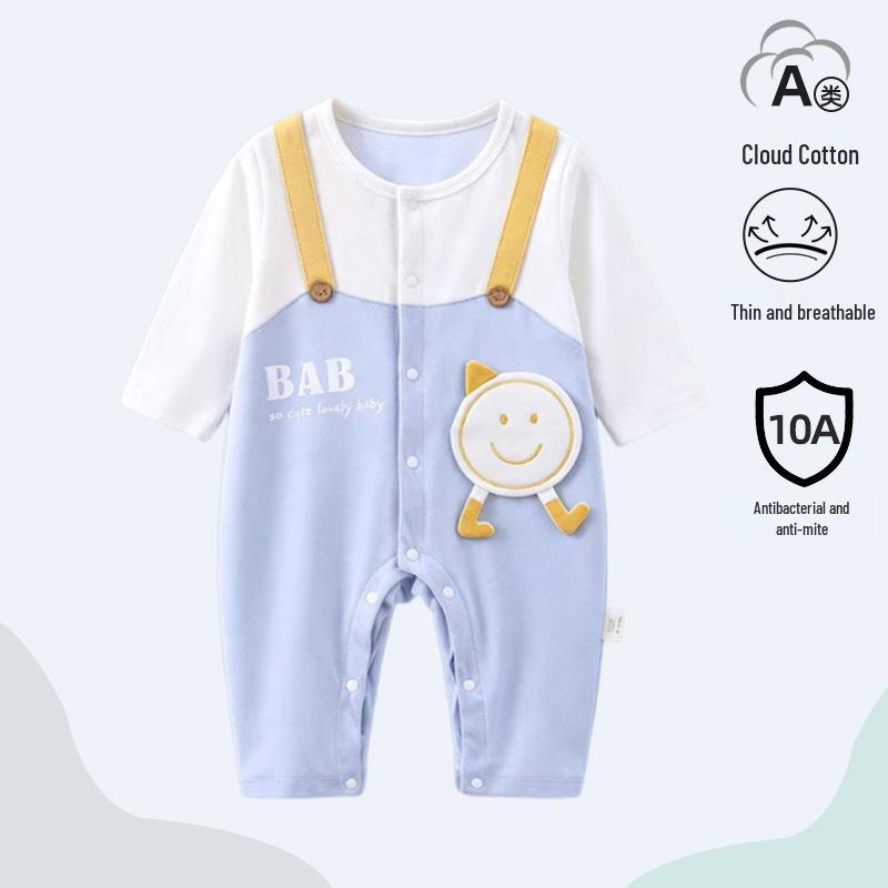 Unisex Baby Langarm Baumwoll-Strampler - Sommer Krabbel- & Hausanzug