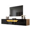 TV Schank, Lowboard Hochglanz hängend LED, TV Board Fernseherschank Falttür, TV-Ständer Wandmontierte TV-Regale 180cm Wohnzimmer, Esszimmer,