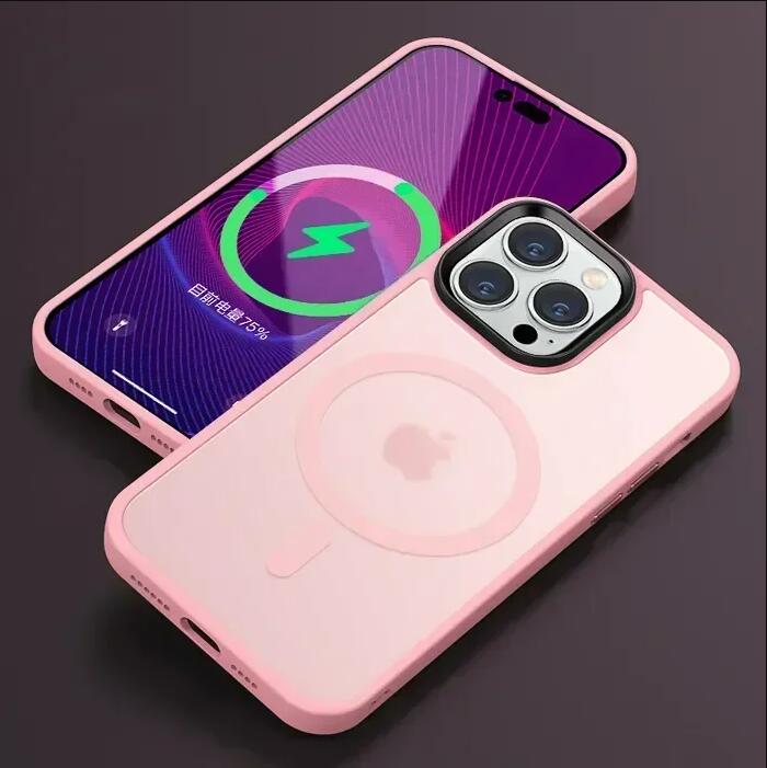 Luxury Matte For Magsafe Case For iPhone 16 15 13 12 11 14 Pro Max 16 Plus Magnetic Wireless Charge Translucent Shockproof Cover