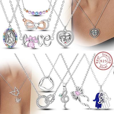 Novos Colares de Cobre Tulipa Coração Sol Estrela Lua Laço Pingente de Zircônia Colar Para Mulheres Fabricação de Joias da Moda Presentes