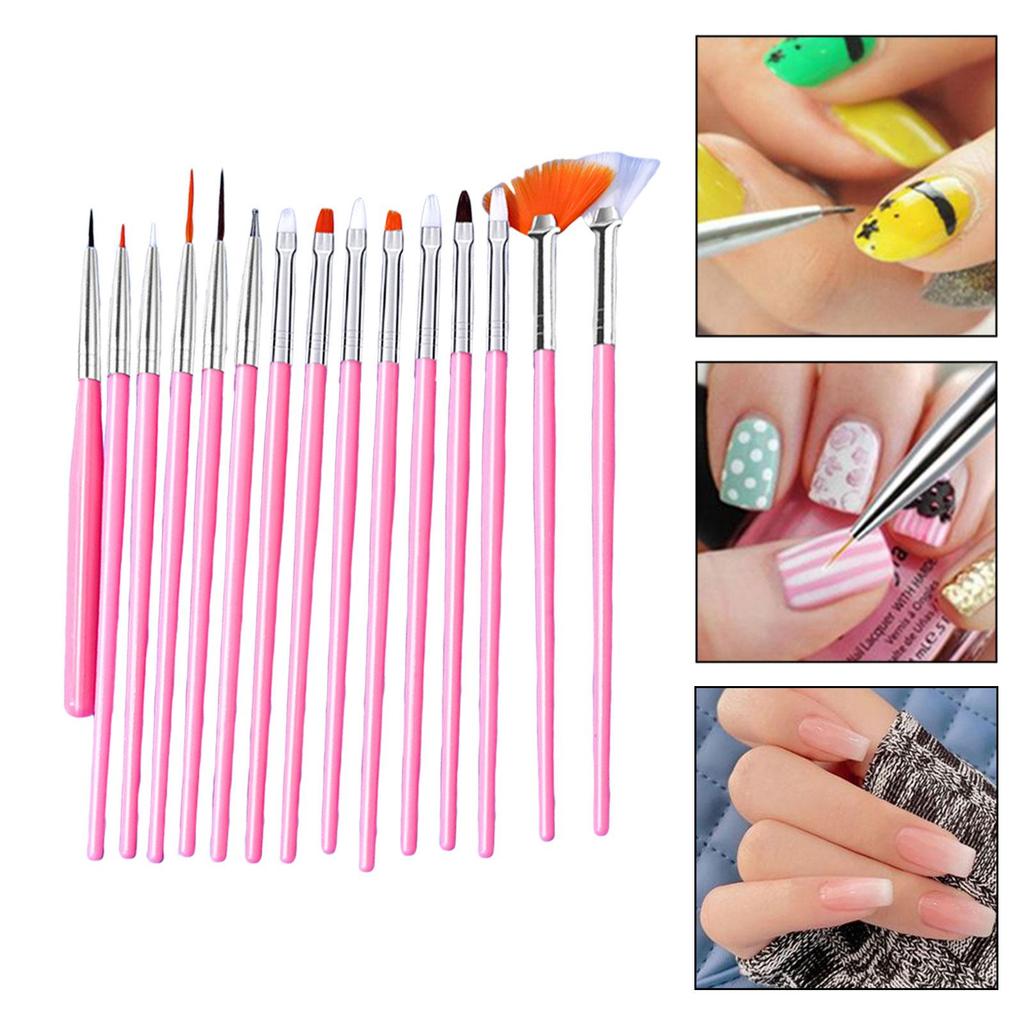 15 Pieces Nail Dotting Pen Painting Art Drawing Pencil Manicure Tool Liner Brush for Beautiful and