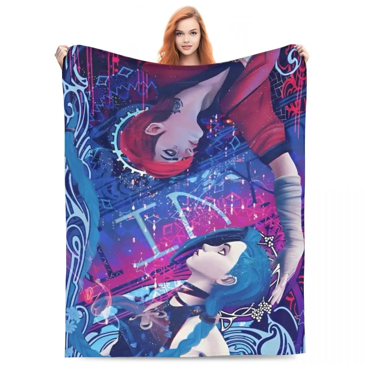 Arcane Vi Jinx BaoBao Blanket  Flannel Funny Warm Throw Blankets for Home Textile Decor 130X150cm