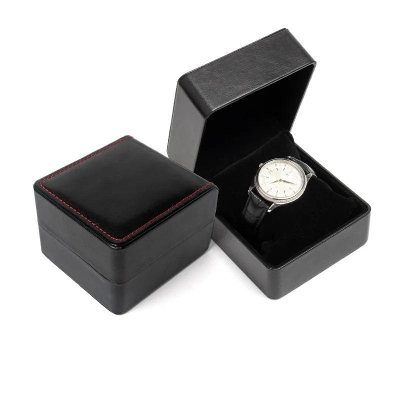 Single Groove Luxury Single Watch Gift Box with Pillow PU Leather Gift Box Wristwatch Display Case Organizer For Women Men Gift
