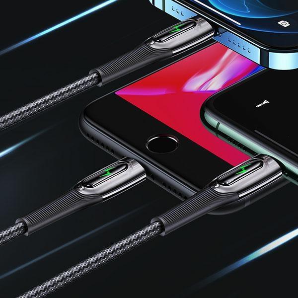Usams Kabel Pleciony Usb-C Na Lightningsmart Power-Off 20W Pd Cable 1.2M Czarny/Black Sj518Usb01 (Us-Sj518)
