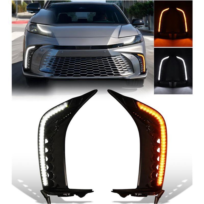Strange Front Bumper Fog Light For Toyota Camry SE XSE 2025 DRL White Daytime Running Light Amber Turn Signal Lamp Accessories