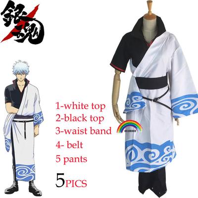 Anime Gintama Cosplay Kostýmy Sakata Gintoki Cosplay Kostým Kimono Halloween Karnevalová Párty Stříbrná Duše Cosplay Kostým Paruky