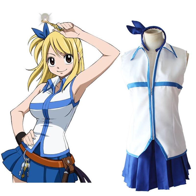 Breathable Fairy Tail Lucy Heartfilia Cosplay Costume With Perfect Stitches For Women