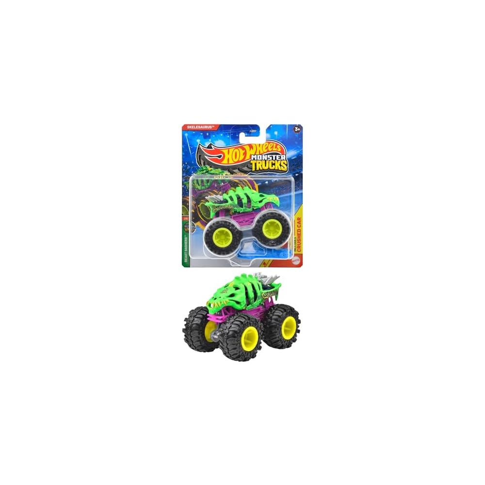 

Hot Wheels Monster Truck Skelisaurus 1:64 Scale Toy Vehicle Green for Ages 3 and Up