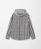MONGDOL Oversized Check Graphic Hoodie Gray Mdsh028Gray