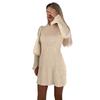 2024 Autumn Women's Solid Color Round Neck Slim Fit Long Sleeve Knit Dress