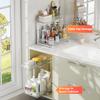 2 Tier Under Sink Organizer Bathroom Organizer Sliding Cabinet Basket Adjustable Kitchen Spice Jar Storage Rack Slide Out Drawer