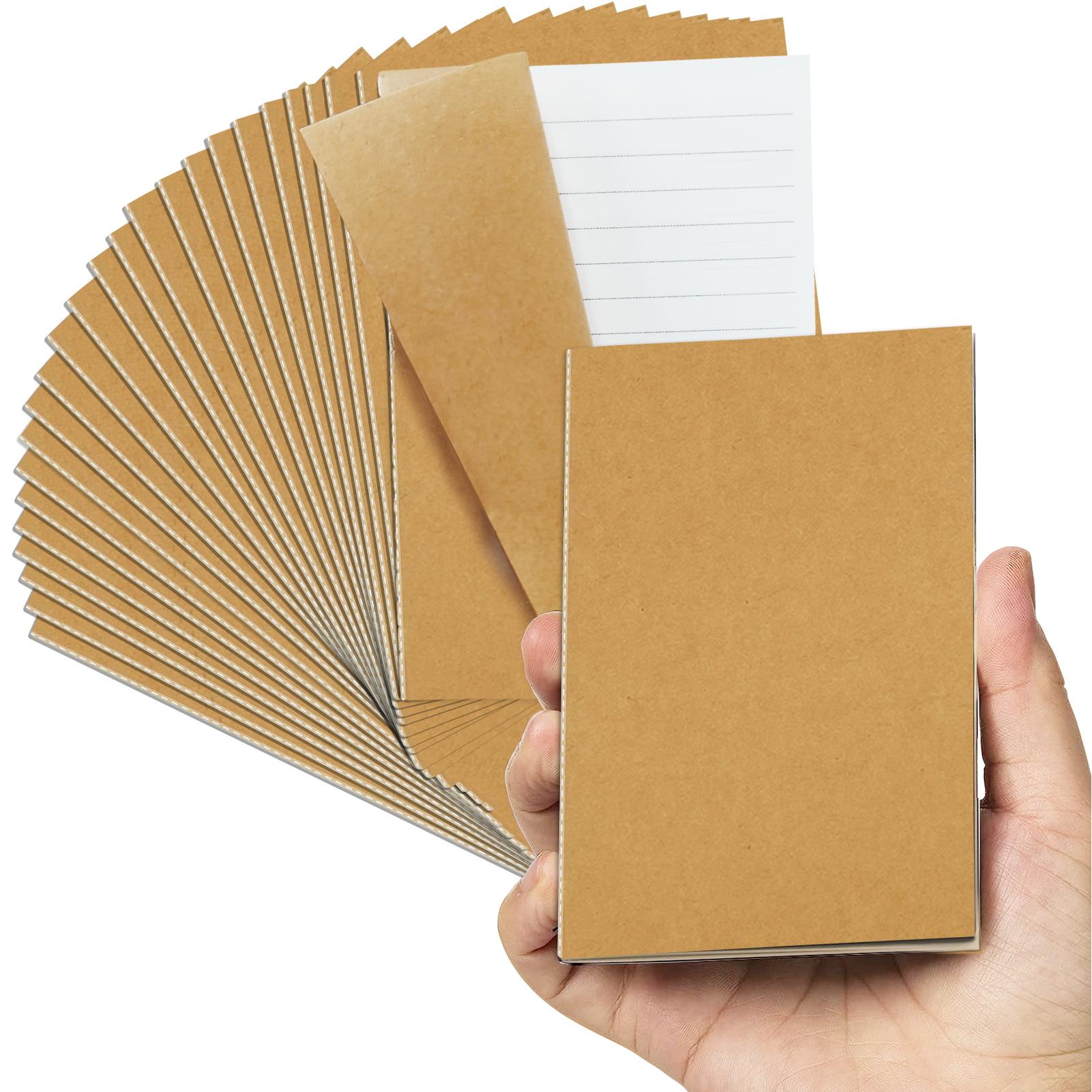 A7 Kraft Paper Notebook Blank Notepad Journal Mini Memo Notepads Small Pocket Notebooks (Brown,18 Sheets)