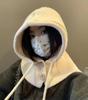 Hat Women's Autumn and Winter Balaclava Hat Scarf Integrated Windproof Neck Protection Cold Warm Scarf Wool Hat