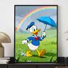 Disney Donald Duck umbrella rain rainbow 5D handmade diy diamond painting, home wall decoration