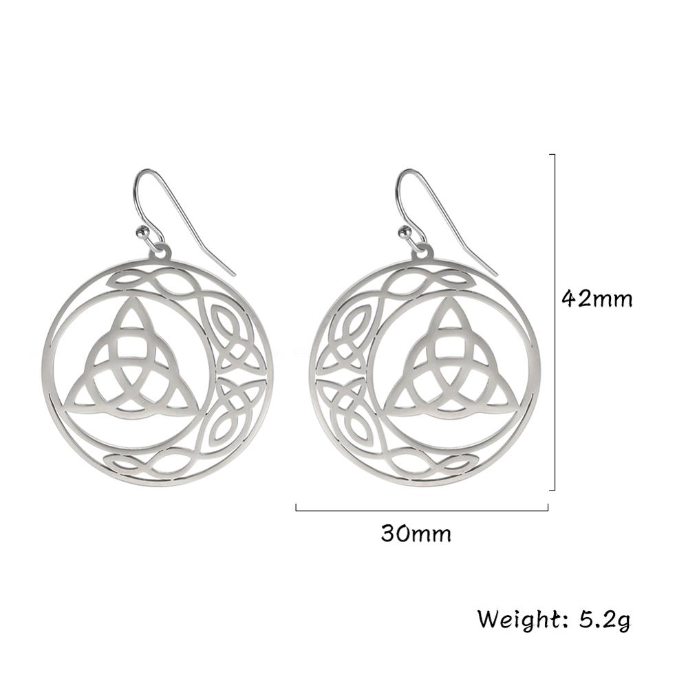 

My Shape Hoop Gothic Earrings Stainless Steel Big Earring Dangle Earrings Irish Knot Women Gold Color Pendientes Gothic Jewelry