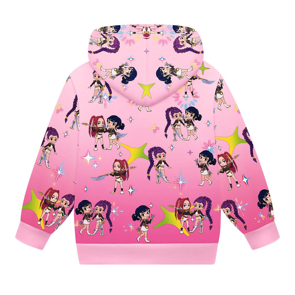 Dívčí mikina 3D kreslená bunda mikina hudba na zip s kapucí dlouhý rukáv topy